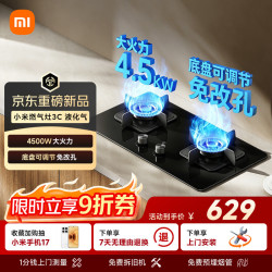 米家 智能燃气灶3C 嵌入式家用猛火节能煤气灶具4.5kW 烟灶联动可调节家用厨房炉灶MJ01