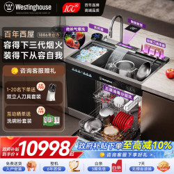 西屋电气 西屋集成水槽洗碗机气爆洗超声波果蔬清洗家用双层嵌入式碗柜14套洗碗机一体机 JCX-E8LMAX-1