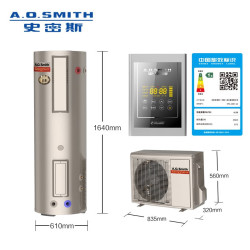A.O.SMITH 空气能热水器HPA-80E1.5Z  家用空气源热泵热水器300升  【