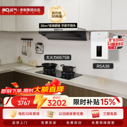 名气 顶侧一体30大吸力超薄平嵌抽吸排油烟机搭R5A3