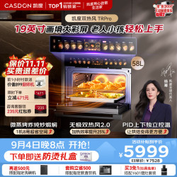 凯度 双热风58L嵌入式微蒸烤一体机 微蒸烤炸炖炒焗焖8合1 蒸烤箱TRpro 19英寸