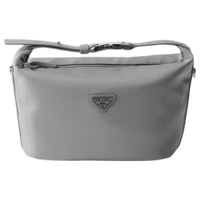 PRADA Chérie Re-Nylon 迷你手提包 水银色