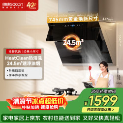 帅康 侧吸式抽油烟机家用 745mm小尺寸24.5m³热熔自清洗 挥手智控脱排CXW-308-C821