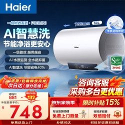 海尔 热水器家用储水式电热水器60L速热一级能效家用大水量AI智慧洗
