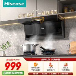 海信 顶侧双吸超薄25m³爆炒大吸力 瞬吸净烟 一键自炫洗家用厨房抽排油烟机净魔方DS01