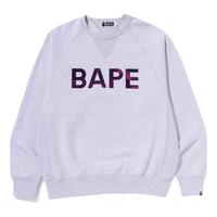 BAPE男装春夏迷彩华夫格字母图案纯色圆领卫衣113007K