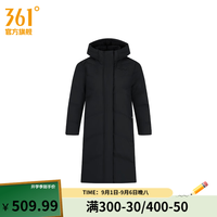 361° 羽绒服冬季女款长羽绒服常规舒适运动外套 超级黑 2XL