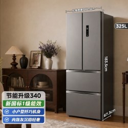 美的 臻润系列 BCD-325WFPM(E) 风冷法式门冰箱 325L 深灰