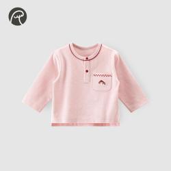 乖奇熊 儿童长袖T恤春秋季男女宝宝洋气时髦外出衣服婴幼简约打底衫上衣