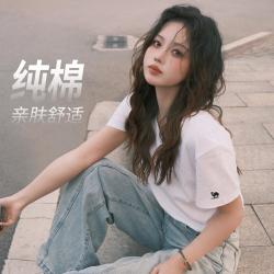骆驼 高级感V领纯棉运动T恤女