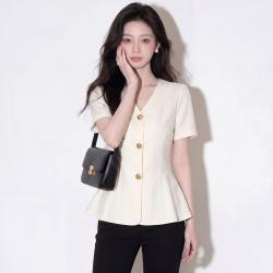 奢姿 【小香衬衫】奢姿 女士荷叶摆衬衫