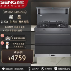 森歌 L1消毒柜款蒸烤炸家用集成灶一体灶新款油烟机燃气灶猛火灶一体机官方店 款 105L大空间 灰色
