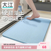 大江 硅藻泥吸水地垫厕所卫生间门口脚垫浴室地垫39x60cm