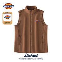 Dickies 抓绒马甲男美式学生情侣保暖纯色背心七夕节 咖啡色 S