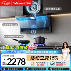 万和 油烟机顶侧双吸抽排30风量大吸力4.8kW燃气灶V9LPlus+B9L50(液化气)