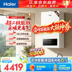 海尔 燃气壁挂炉天然气采暖炉暖气片地暖锅炉家用热水器 全变频13升热水量 自营