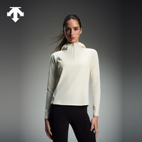 迪桑特 WOMEN'S TRAINING系列亲肤微弹半拉链修身连帽卫衣女士新品 CR-奶油色 M