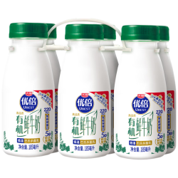 光明 鲜牛奶 优倍有机鲜奶185ml*6瓶 低温牛奶