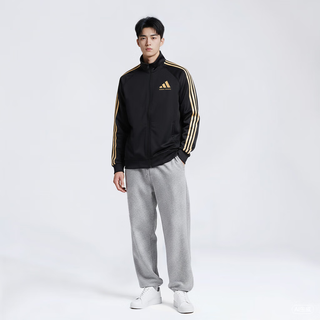 阿迪达斯 立领拉链夹克 黑色 L 运动服