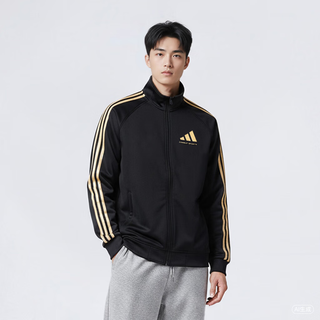 阿迪达斯 立领拉链夹克 黑色 L 运动服