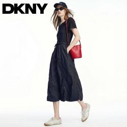 DKNY 拼接抽褶花苞型连衣裙
