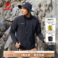 MAMMUT Comfort 男士户外徒步舒适轻便轻量防泼水软壳夹克外套 黑色 L