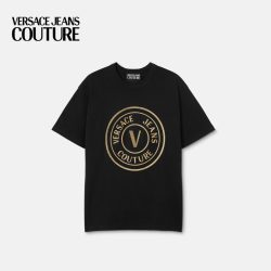 VERSACE JEANS COUTURE 男士印花棉质平纹针织T恤