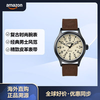 TIMEX 男士手表 探险家侦察兵系列 黑色离子镀表壳