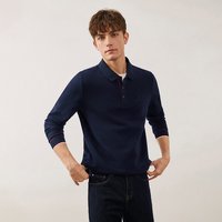 navigare [华夫格]Navigare小帆船藏青色长袖polo衫男T恤
