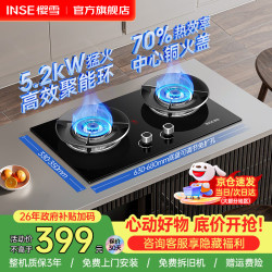 樱雪 燃气灶天然气双灶家用煤气炉70%热效率5.2kW猛火灶台嵌两用气灶聚能灶液化气灶具