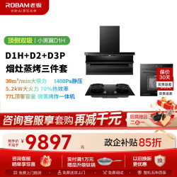 老板 抽油烟机小黑翼D1H顶侧双吸30风量1400Pa