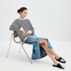 navigare [纯棉]Navigare意大利小帆船条纹卫衣女士通勤长袖T恤衫