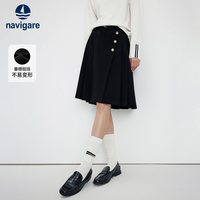 navigare 意大利小帆船、半身裙女高腰A字裙百褶裙