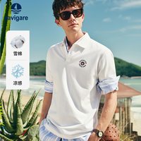 navigare [凉感]Navigare意大利小帆船白色短袖polo衫男T恤