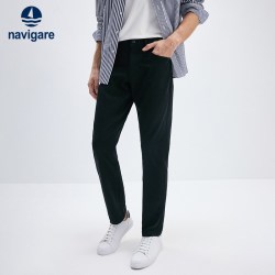 navigare 意大利小帆船黑色休闲长裤男弹力裤子