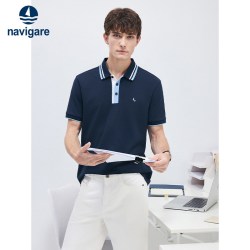 navigare 【冰丝】Navigare意大利小帆船短袖保罗polo衫男士T恤衫