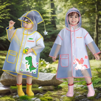 儿童雨衣女童女孩雨衣防水幼儿园上学书包位新款小孩小童宝宝雨披