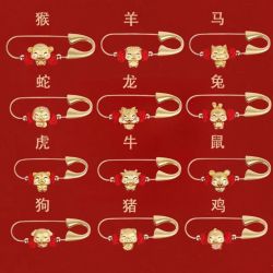 生肖龙别针宝宝新生儿压惊别针兔婴儿防惊吓外出挂件孕妈平安胸针