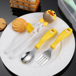 小孩筷子矫正器学习训练筷儿童家用吃饭餐具宝宝辅食叉勺收纳便携