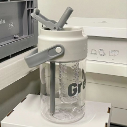 水杯吸管杯学生高颜值茶水分离泡茶杯子男款上班族颜控