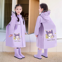 儿童徒步长款雨披带书包位女童耐穿雨衣小学生上学专用男童幼儿园