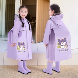 儿童徒步长款雨披带书包位女童耐穿雨衣小学生上学专用男童幼儿园