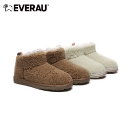 EVERAU 冬季女雪地靴泰迪毛羊皮毛一体时尚加绒保暖舒适女鞋EA3147