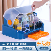 婴儿奶瓶收纳箱多功能沥水架宝宝用品奶瓶晾干架防尘带盖的收纳盒