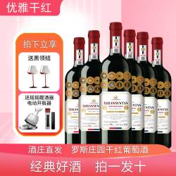 蒙特罗斯干红葡萄酒红酒15度750ml*6瓶【醒酒器电开套装