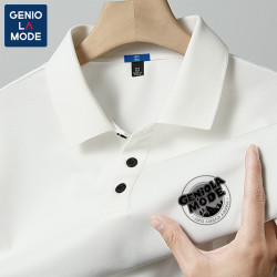 GENIOLAMODE 翻领POLO衫短袖夏季商务风男装冰丝上衣t恤透气半袖男