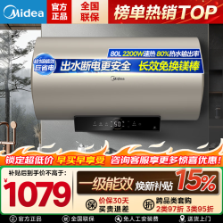美的 电热水器60升一级能效出水断电2200W/3300W节能省电免换镁棒加长防电墙大水