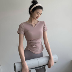 猫伽Mèche夏季瑜伽普拉提运动T恤显瘦短袖女修身气质健身服上衣