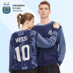 ALL STAR PARTNER 阿根廷国家队官方商品丨迷彩拼接毛衣梅西印号针织衫新款休闲宽松