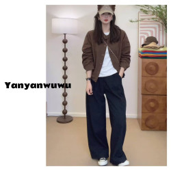 复古小立领宽松洋气工装夹克外套女2026早春新款纯色百搭棒球服潮